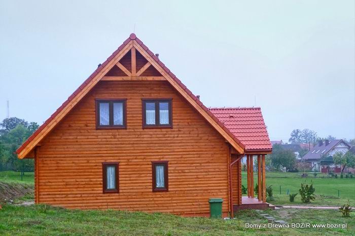 dom z drewna elewacja północna